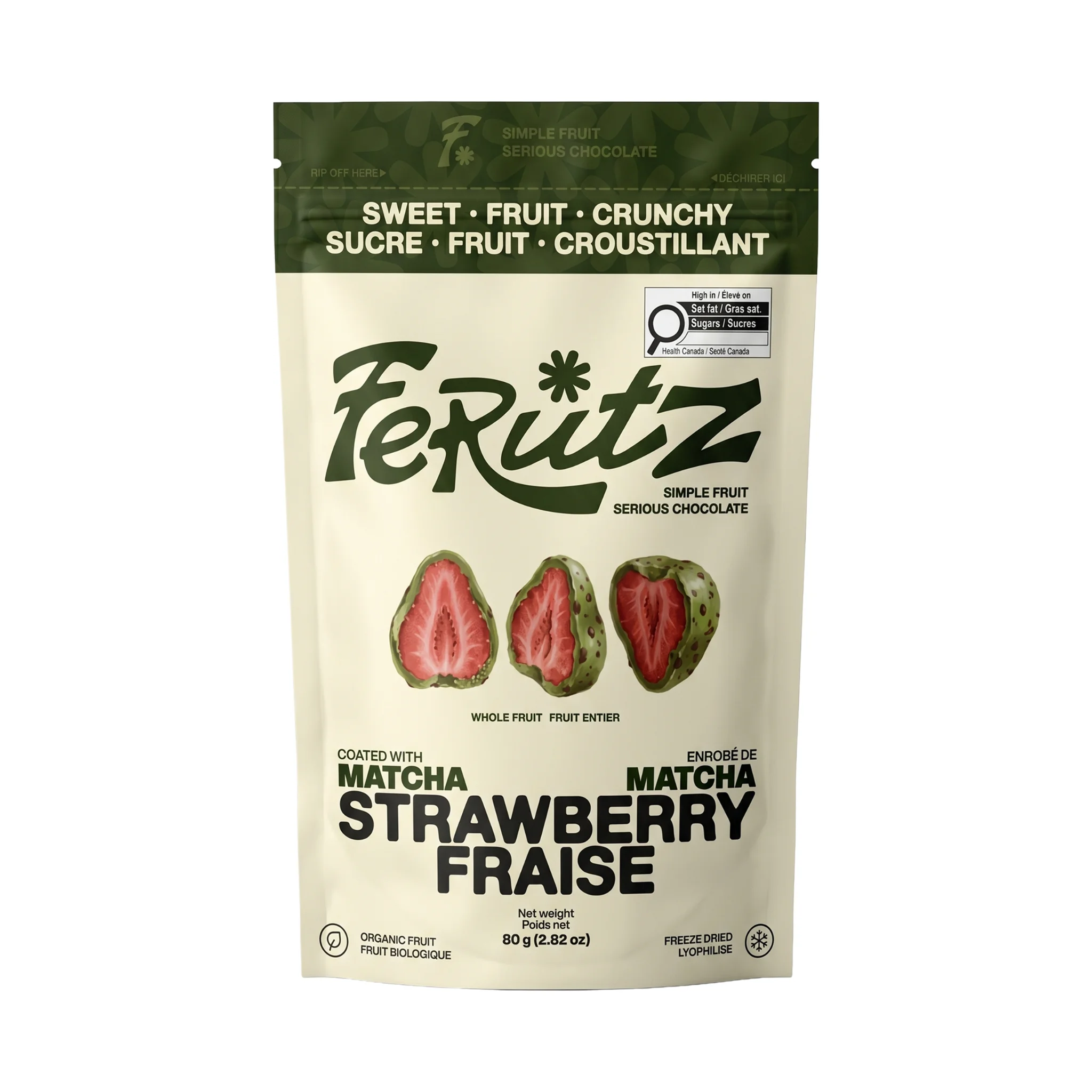 Front of the matcha strawberry bag
